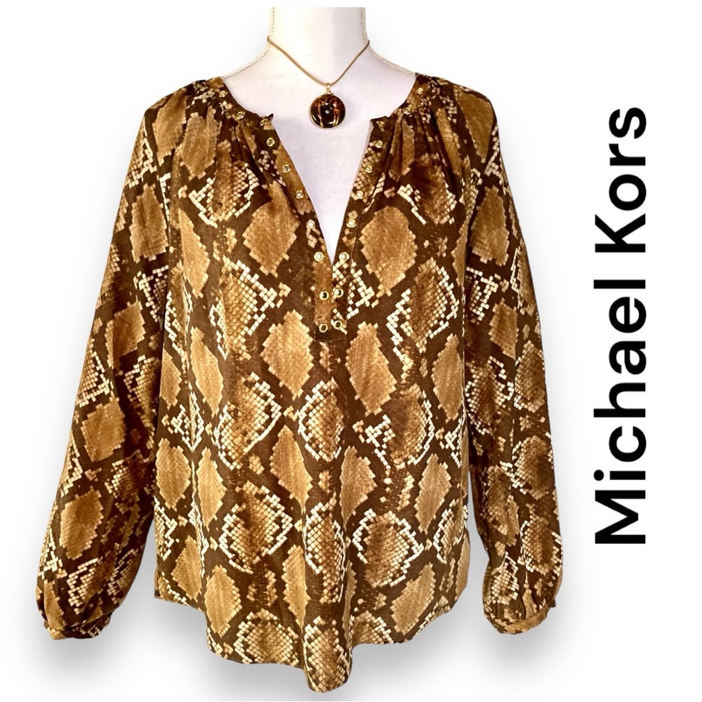 Michael Michael Kors | Basics Python Print Blouse… - image 6